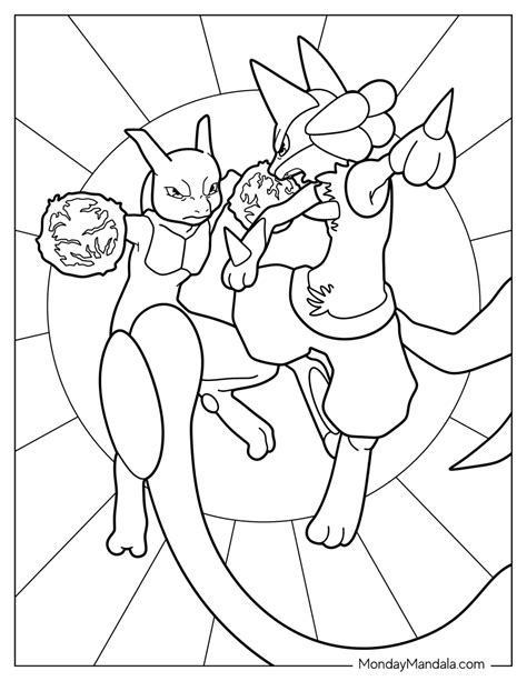 pokemon ausmalbilder mewtu|Mewtwo Coloring Pages (Free PDF Printables)